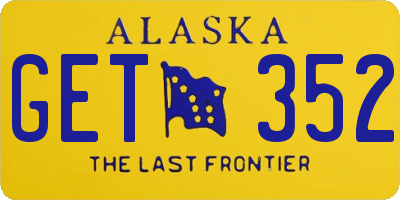 AK license plate GET352