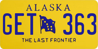 AK license plate GET363