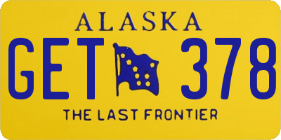 AK license plate GET378