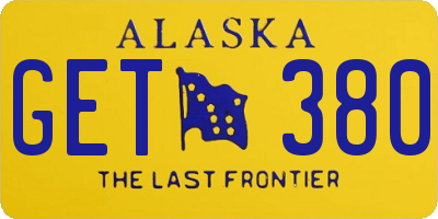 AK license plate GET380