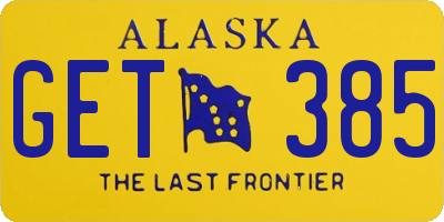 AK license plate GET385