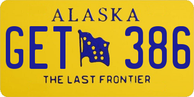 AK license plate GET386