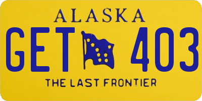 AK license plate GET403