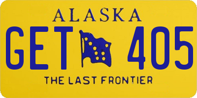AK license plate GET405