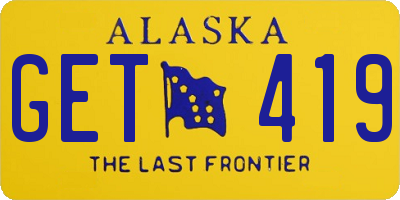 AK license plate GET419