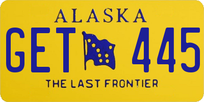 AK license plate GET445