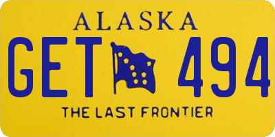 AK license plate GET494