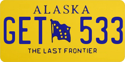 AK license plate GET533