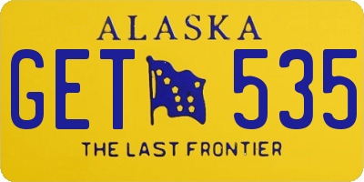AK license plate GET535