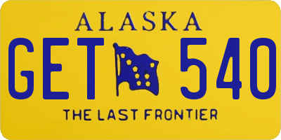 AK license plate GET540
