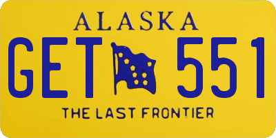 AK license plate GET551