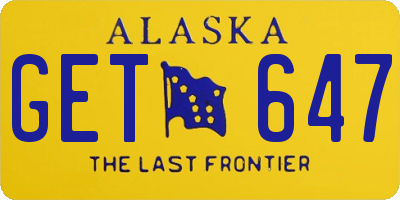 AK license plate GET647