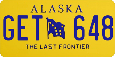 AK license plate GET648