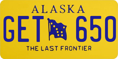 AK license plate GET650