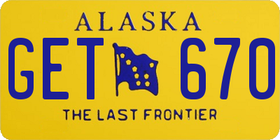 AK license plate GET670