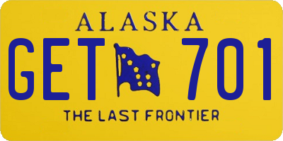 AK license plate GET701