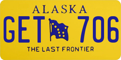 AK license plate GET706
