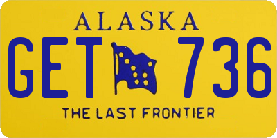 AK license plate GET736