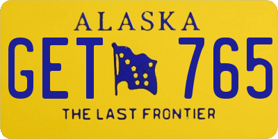 AK license plate GET765