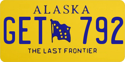 AK license plate GET792