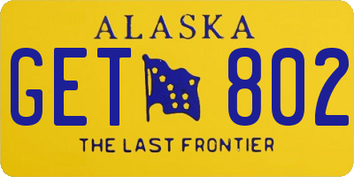 AK license plate GET802