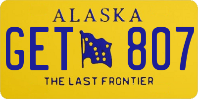 AK license plate GET807