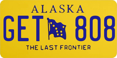 AK license plate GET808