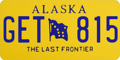AK license plate GET815
