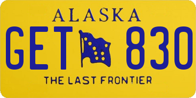 AK license plate GET830