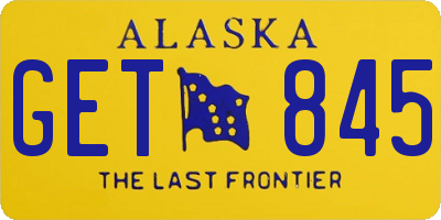 AK license plate GET845