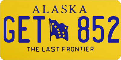 AK license plate GET852