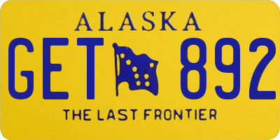 AK license plate GET892