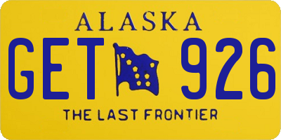 AK license plate GET926