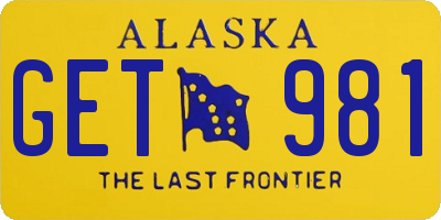 AK license plate GET981