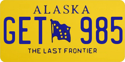 AK license plate GET985
