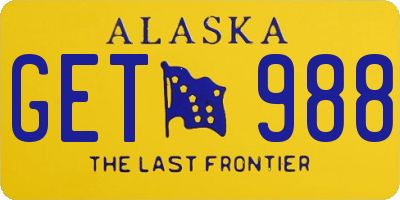 AK license plate GET988