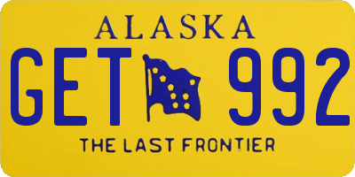 AK license plate GET992