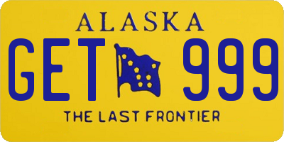 AK license plate GET999