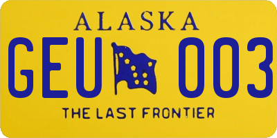AK license plate GEU003