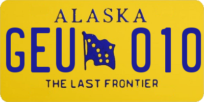 AK license plate GEU010