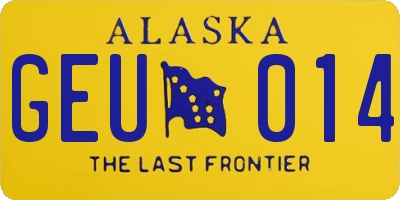 AK license plate GEU014