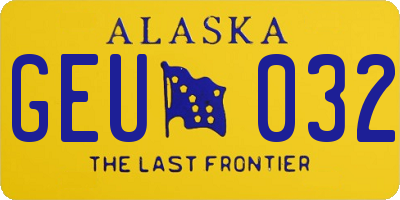 AK license plate GEU032