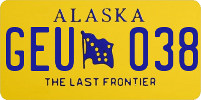 AK license plate GEU038