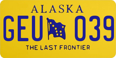AK license plate GEU039