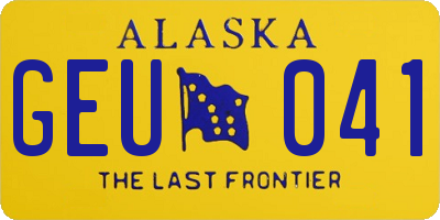 AK license plate GEU041