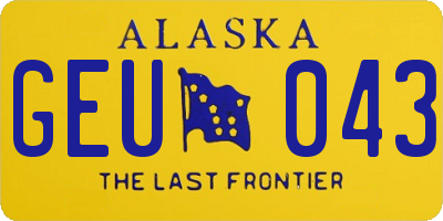 AK license plate GEU043