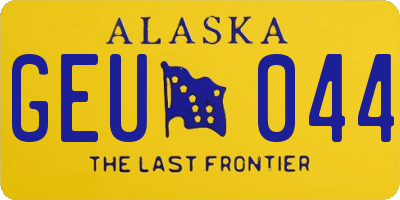AK license plate GEU044