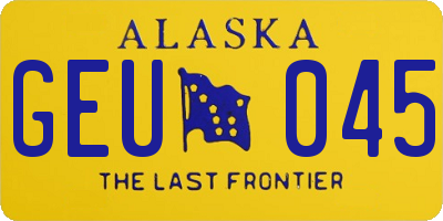 AK license plate GEU045