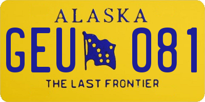 AK license plate GEU081