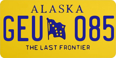 AK license plate GEU085
